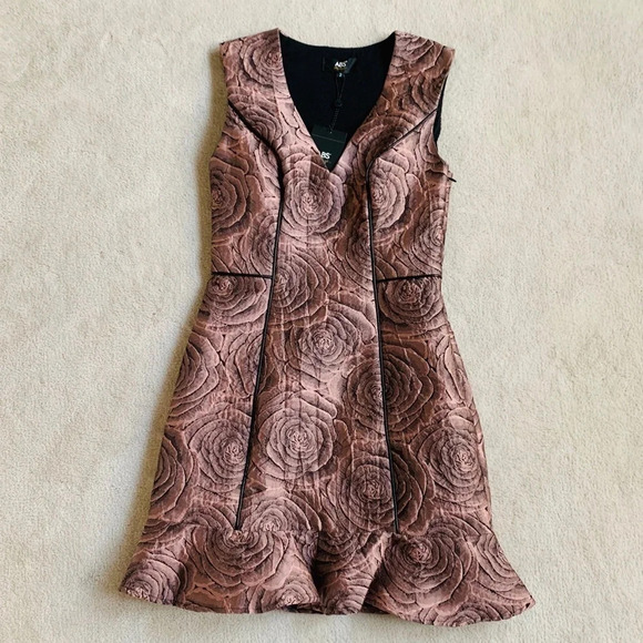 ABS Allen Schwartz Pink Ruffle hem Dress  , 2 - Picture 1 of 13